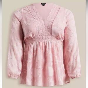 Torrid Babydoll Clip Floral Long Sleeve Top, size 4, new!